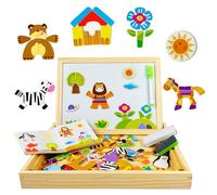 EACHHAHA Puzzle en Bois 118 pièces, Puzzle à Motif de forêt, Jouets éducatifs à Motifs, Motifs Riches, Combinaison Libre, Développer l'imagination, pour Les Enfants de 3 4 5 Ans