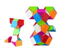 EACHHAHA Serpent Magique Puzzle de Serpent 24+48 Blocs-Magic Snake Cube-Cube de Serpent Magique-Faveurs de Fête d'anniversaire pour Enfants(Multicolor 24+48)