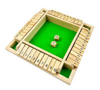 EACHHAHA Shut The Box 4 Joueurs -Jeux de société en Bois Classique-Jeu de dés-Jeu de Rassemblement de la Famille-Jouet de Voyage-Convient à la Formation en logique mathématique pour Enfants