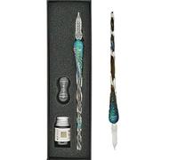EACHHAHA Verre Dip Lot de stylos-stylo en verre calligraphie et encre multicolores,Ensemble de stylos en verre,pour l'art, les signatures, la calligraphie, le dessin, la décoration et cadeau