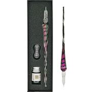 EACHHAHA Verre Dip Lot de stylos-stylo en verre calligraphie et encre multicolores,Ensemble de stylos en verre,pour l'art, les signatures, la calligraphie, le dessin, la décoration et cadeau
