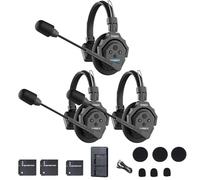 Eachshot Synco Xtalk X3 2.4Ghz Wireless Headset with Microphone Intercom System Random Master Device Design for Movie Shoot Live Show Stage Performance (3Pcs)
