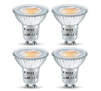 EACLL Ampoule LED GU10 Blanc Chaud 2700K, 6W Remplace Halogène 75W, Lot de 4, 565 Lumens LED Éclairag sans Scintillement, Large Faisceau 38°Spot, PAR16 Non Dimmable AC 230V Court Lampe à Réflecteur