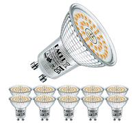 EACLL Ampoule LED GU10 Blanc chaud, 6W Équivalent Halogène 90W, Lot de 10. 2700K 660 Lumens AC 230V LED Éclairag Sans Scintillement, Angle de Faisceau 120° Spot, Non Dimmable Lampe à Réflecteur