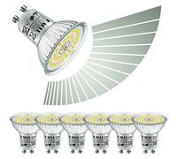 EACLL Ampoules LED GU10 6W Dimmable en Continu, Équivalent Halogène 75W, Lot de 6, 5000K 570lm Lumière du jour, Éclairag sans Scintillement, Gradation en Continu 120° Spot, AC 230V Lampe à Réflecteur