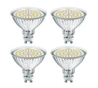 EACLL Ampoules LED GU10 Lumière du Jour 5000K, 10W Remplace 110W, Lot de 4, 1050lm LED Éclairag sans Scintillement, Angle de Faisceau 120°, Non Dimmable AC 230V Lampe à Réflecteur, 63 mm de diamètre