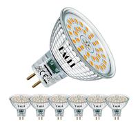 EACLL Ampoules LED GU5.3 Blanc Chaud, Lot de 6, 6.5W MR16 Équivalent 50W Halogène, 2700K 585 Lumens Non Dimmable, Éclairag sans Scintillement, Large Faisceau 120° Spot, AC/DC 12V Lampe à Réflecteur