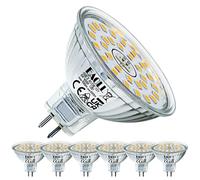 EACLL Ampoules LED GU5.3 Blanc Neutre, 6W Équivalent Halogène MR16 50W, Lot de 6, 4000K 485 Lumens Projecteur Sans Scintillement, Large Faisceau 120° Spot, Non Dimmable AC/DC 12V Lampe à Réflecteur