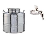 eacommerce Olivà Récipient pour fût d'huile en acier inoxydable avec bouchon à vis hermétique Bidon Réservoir d'huile tige Conteneur (30, Bidon + Robinet, 1, 1)