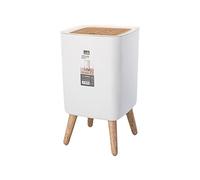 EACTEL Poubelle Blanche, Poubelle Robuste à GranBouche avec Couvercle à Presse, Ins Populaire Style Scandinave Simple Légère Poubelle Luxe pour Salle Bains Salon Bureau Café