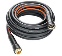 EADUTY Tuyau d'arrosage hybride 1,6 cm x 7,6 m, robuste, léger, flexible avec poignée rotative et raccords en laiton massif, gris + orange
