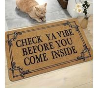 EAEQKOUC 1 Humorous Check Your Vibe Doormat - Non-Slip, Absorbent, Easy to Clean Indoor/Outdoor Mat Machine Washable 3D-40x60cm
