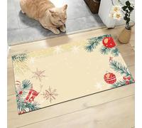EAEQKOUC 1 pièce de Tapis de Sol à Motifs de pin et de Flocons de Neige, Tissu Polyester, Lavable en Machine, adapté aux Chambres et Salons. 3D-50x80cm
