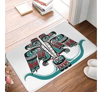 EAEQKOUC 3D 3D Art indigène du Nord-Ouest Haïda Tlingit Thunderbird Paillasson antidérapant pour entrée Cuisine Tapis de Repos pour entrée Cuisine Tapis de Repose-Pieds - 50x80cm