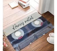EAEQKOUC 3D 3D Best of Heavy Metal Style Songs, Cassette Old School Anti-Slip Paillasson, Tapis de Sol Entrée de la Chambre Tapis de Pied - 50x80cm