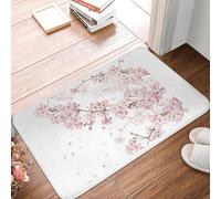 EAEQKOUC 3D 3D Sakura Cherry Blossom Paillassons antidérapants Tapis de Sol Tapis gratteur de Sable pour entrée de Cuisine Tapis de Repose-Pieds de Salle de Bain de la Maison - 40x60cm