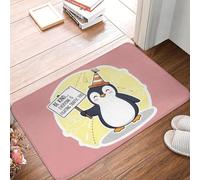 EAEQKOUC 3D 3D Soyez gentils sur la Route Guide du Pingouin pour la Patience et l’empathie dans la Circulation Paillassons antidérapants Tapis de Sol Balcon Maison Tapis de Pied - 40x60cm