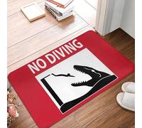 EAEQKOUC 3D Avertissement Mosasaurus 3D No Diving Tapis antidérapant Tapis de Sol Tapis de Sol Tapis Dust-proo pour entrée Cuisine Maison Salon Tapis de repos-40x60cm