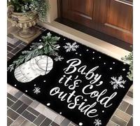 EAEQKOUC 3D bébé il Fait Froid Dehors Absorbant imprimé Sol paillasson antidérapant Moderne Doux et stylé pour l’entrée du Salon Bedroo Tapis-40x60cm