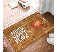 EAEQKOUC 3D c’est Mon Palais Heureux Basket-Ball paillasson Anti-dérapant Cuisine Bain Tapis Salon Porte Sol entrée Tapis tapis-60x90cm