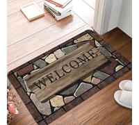 EAEQKOUC 3D Floral et Lettre Graphique Porte d’entrée Tapis Anti-dérapant intérieur Absorbant paillasson Salon Tapis d’entrée tapis-60x90cm