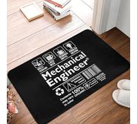 EAEQKOUC 3D ingénieur mécanique paillasson entrée antidérapant Cuisine Salle de Bain Sol Porte Tapis Toilette Tapis Repose-Pieds 50x80cm