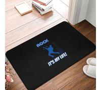 EAEQKOUC 3D Paillasson en Polyester Lavable en 3D - « Rock It’s My Life » Design - Tapis de Sol rectangulaire léger antidérapant, Parfait pour la décoration intérieure - 50x80cm
