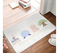 EAEQKOUC 3D Paillassons 3D antidérapants Tapis de Cuisine Emmène-Moi à Mon Endroit Heureux Tapis de Porte d’entrée en Tapis des Quatre Royaumes Magiques - 50x80cm