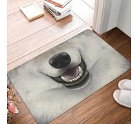 EAEQKOUC 3D Paillassons 3D Gris Wolf antidérapants Salle de Bain, Tapis de Cuisine Chambre Balcon, Sol Porte d’entrée, Tapis - 40x60cm