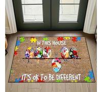 EAEQKOUC 3D Paillassons d’Accueil Rainbow Bird 6 Bird Tapis de Tapis extérieur pour Chambre Salon Moquette Lavable Maison Oration