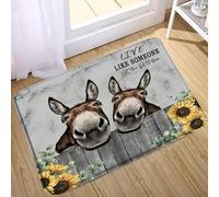 EAEQKOUC 3D Tapis de Sol à Motif d’âne drôle Machine antidérapant Lavable Intérieur Entrée extérieure Bienvenue Moquette Cuisine Salle de Bain Maison Discours