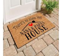 EAEQKOUC 3D There's No Place Like Nana &Papa's House Non-Slip Floor Mat -Indoor and Outdoor Absorbent Foot Mat Suitable for Home Decoration-50x80cm