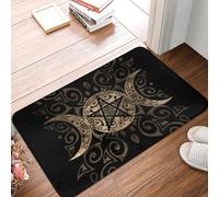 EAEQKOUC 3D Triple Lune Pentagramme Porte d’entrée Tapis Anti-dérapant intérieur à séchage Rapide paillasson Sol Salle de Bain Tapis d’entrée-50x80cm