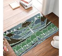 EAEQKOUC 3D Voyage en 3D sur Un Sentier de Montagne à Travers Un Bois elfique dans Le Style antidérapant Paillasson, Tapis d’entrée Balcon de la Maison, Tapis de Pied - 60x90cm