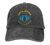 EAEQKOUC Casquette de Baseball La Vie est Meilleure Quand Je pêche Réglable Classique Vintage Profil Bas Lavé Coton Papa Chapeau pour Femmes Hommes Cadeaux