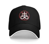 EAEQKOUC Casquette de Baseball Pentagramme Rouge avec Léviathan Croix personnalisé Rave Luxe Marque Chapeau d’été pour Les Femmes Hommes Cadeaux