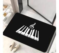 EAEQKOUC Clavier de Piano 3D antidérapant & paillassons de Porte - en Polyester Microfibre absorbante, Lavable à la Machine pour Salle de Bain, Chambre, Liv Tapis-50x80cm