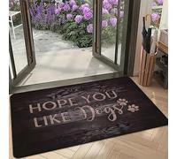 EAEQKOUC de Porte 3D « J’espère Que Vous Aimez Les Chiens », Polyester antidérapant, léger, fabriqué à la Machine, rectangulaire, de Couleur Unie, Lavable en Machine Tapis-60x90cm