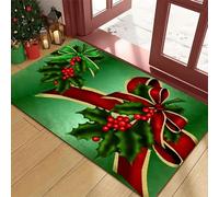 EAEQKOUC de Sol en Arbre en Pain d’épices de Noël 3D, de fête intérieur et extérieur pour la Porte arrière d’entrée et de paillasson d’Hiver. Tapis-60x90cm