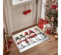 EAEQKOUC éponge épaissi en Flanelle 3D Écharpe rectangulaire Bonhomme de Neige Lavable à la Machine Style Noël d’Hiver Tapis-50x80cm