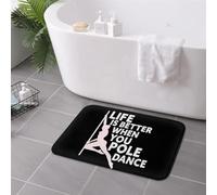 EAEQKOUC La Vie est Meilleure Quand on Fait du Pole Dance, du Fitness Pole Danse, paillassons antidérapants, Tapis de Sol Tapis pour la Chambre à la Maison, Tapis de Repos 3D-40x60cm