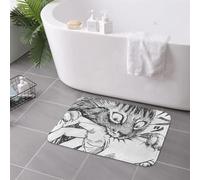 EAEQKOUC Mon Chat Mignon Tomie Junji Ito Paillassons antidérapants Tapis de Sol Moquette pour entrée de Cuisine Tapis de Pied 3D-60x90cm