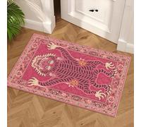 EAEQKOUC Paillasson Tigre Rose de Style bohème 1 pièce, Tapis antidérapant, adapté au Salon, Chambre, Salle de Bain, décoration de Maison de Vacances 3D-50x80cm