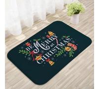 EAEQKOUC Paillassons 3D avec Slogans de Noël, imprimés pour la Joie Saison des vœux de Noël, œuvres d’Art festives, de Sol Doux pour la Joie des fêtes à la Maison Tapis-40x60cm