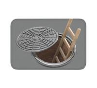 EAEQKOUC Plafond drôle de Bouche d’égout, Tapis de Trappe antidérapant Salle de Bain, Cuisine, Garage, Sol, Salon, Tapis d’entrée 3D-40x60cm