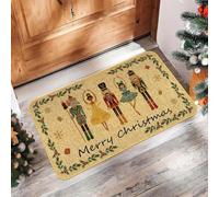 EAEQKOUC Tapis 3D d’entrée en Bois en Lettres Chics « Home Sweet Home » - de Sol en Polyester antidérapant - Idéal pour la Cuisine et la buanderie décorations de Noël