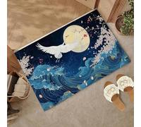 EAEQKOUC Tapis 3D d’entrée en Bois en Lettres Chics « Home Sweet Home » - de Sol en Polyester antidérapant - Idéal pour la Cuisine et la buanderie décorations de Noël