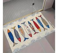 EAEQKOUC Tapis 3D d’entrée rayé antidérapant - de Sol en Polyester Noir Gris dor, séchage Rapide et Durable pour Cuisine/Salle de Bain, décoration de Noël