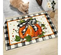 EAEQKOUC Tapis 3D d’entrée rayé antidérapant - de Sol en Polyester Noir Gris dor, séchage Rapide et Durable pour Cuisine/Salle de Bain, décoration de Noël