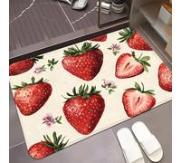 EAEQKOUC Tapis 3D de Bain antidérapant Vibrant en Prairie Sauvage - Motif Aquarelle Peint à la Main avec des Fleurs Roses, Bleues et Jaunes sur des décorations de Noël Soft Bei